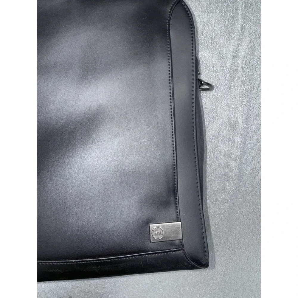 Dell Black Leather Padded Laptop Briefcase Bag for 15 in Laptop